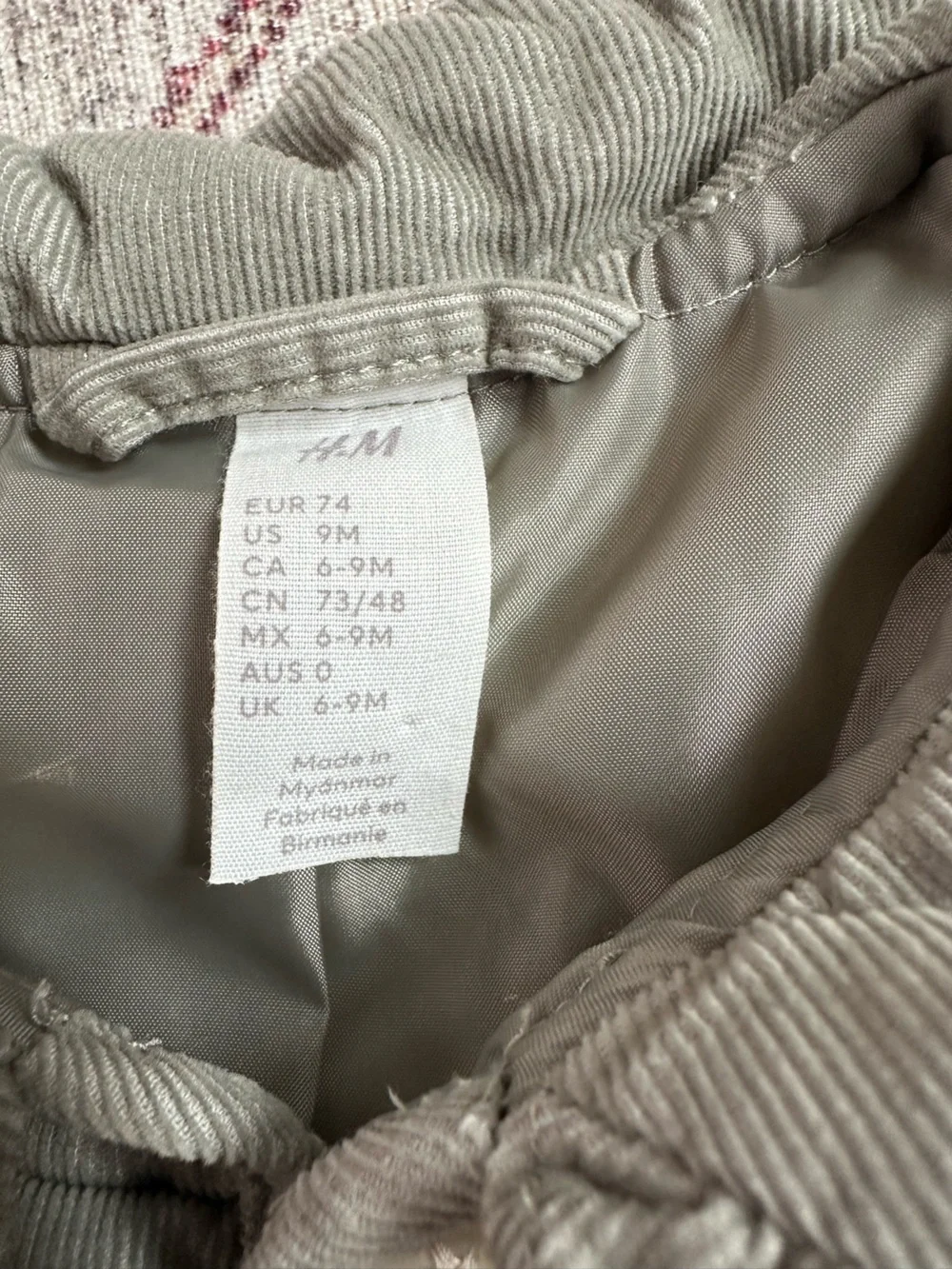 H&M 9M Olive Green Quilted Puffer Jacket